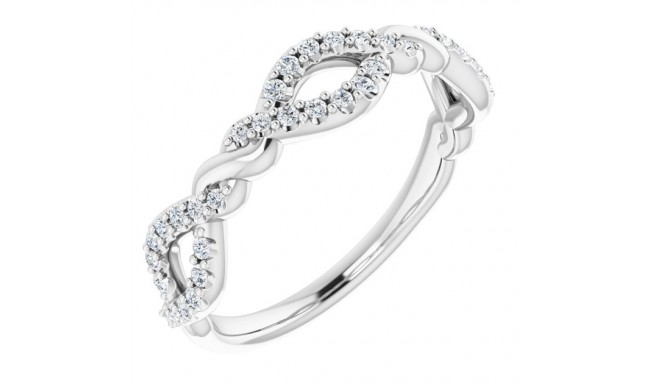 14K White 1/5 CTW Diamond Twisted Anniversary Band