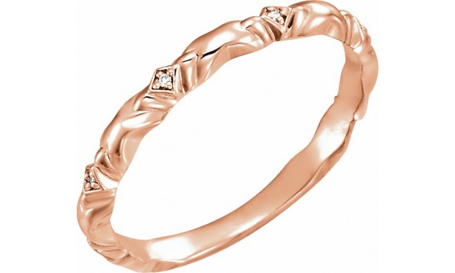 14K Rose .02 CTW Diamond Anniversary Band