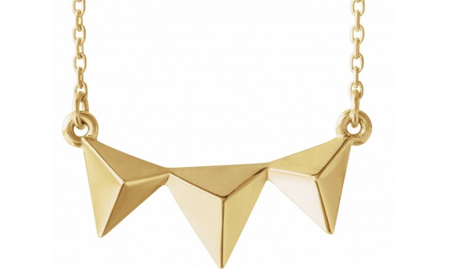 14K Yellow Pyramid 16-18 Necklace