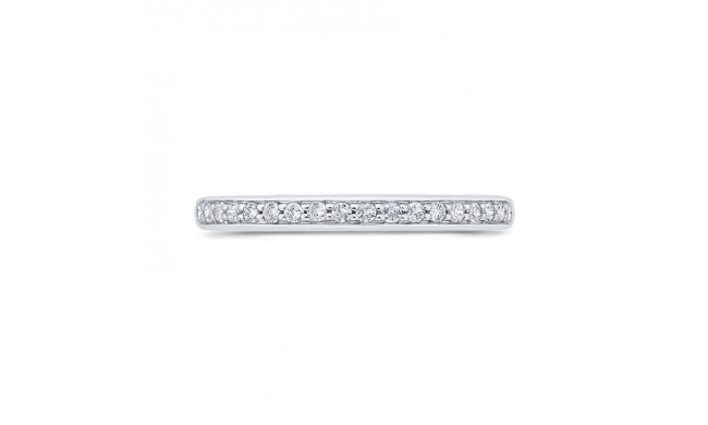 Shah Luxury 14K White Gold Round Diamond Wedding Band with Euro Shank