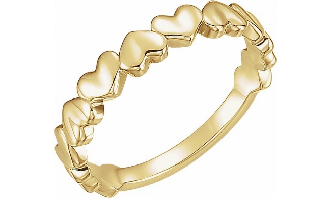 14K Yellow Heart Ring