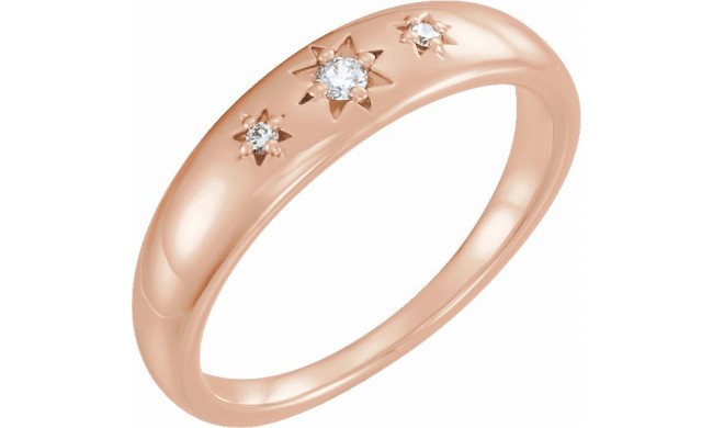 14K Rose .05 CTW Diamond Starburst Ring