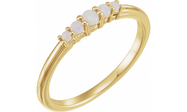 14K Yellow Opal Graduated Five-Stone Ring