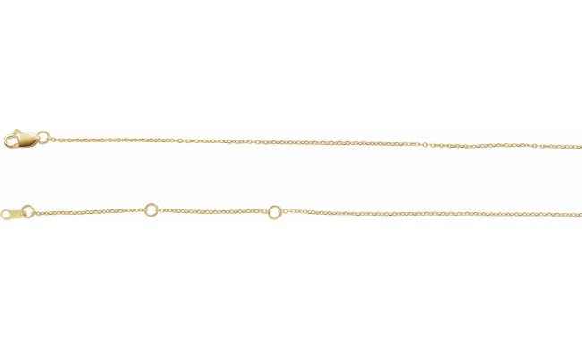 14K Yellow 1 mm Adjustable Diamond-Cut Cable Chain 6 1/2-7 1/2 Bracelet