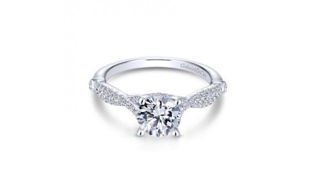 Gabriel & Co. 14k White Gold Contemporary Twisted Engagement Ring