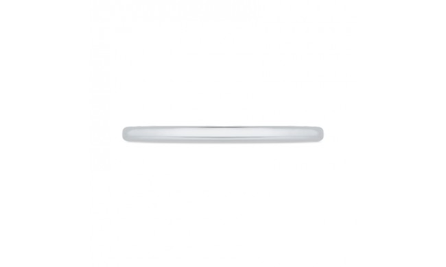 Shah Luxury 14K White Gold Plain Wedding Band with Milgrain