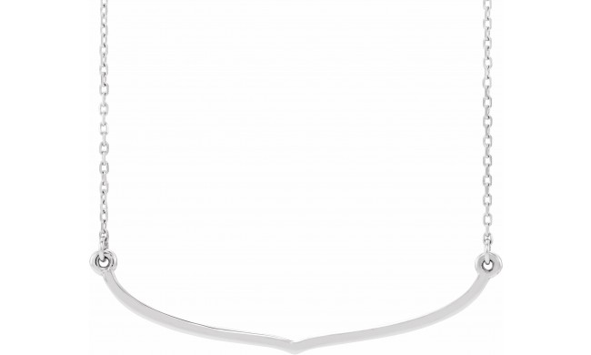 14K White Freeform Bar 16-18 Necklace