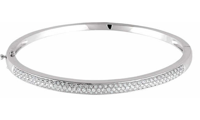 14K White 1 CTW Diamond Pave' Bracelet