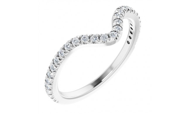 14K White 1/4 CTW Diamond French-Set Matching Band