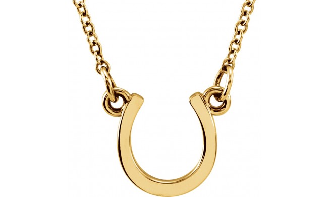 14K Yellow Tiny Poshu00ae Horseshoe 16-18 Necklace