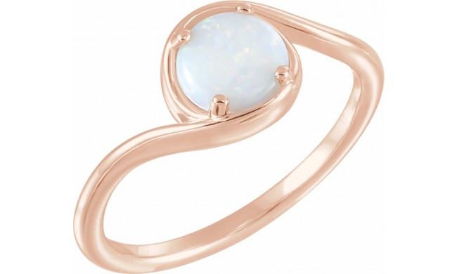 14K Rose Opal Bypass Ring