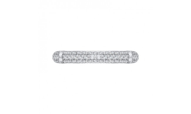 Shah Luxury 14K White Gold Round Diamond Wedding Band