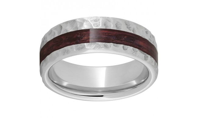 Serinium Pipe Cut Band with Off-Center Cabernet Barrel Aged Inlay and Moon Finish