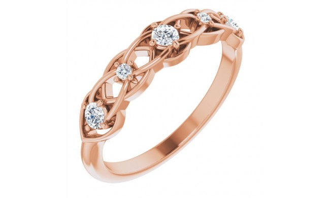 14K Rose 1/5 CTW Diamond Stackable Ring