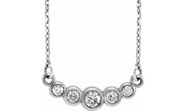 14K White Graduated Bezel-Set 1/5 CTW Diamond 16-18 Necklace