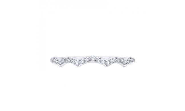 Shah Luxury 14K White Gold Round Diamond Wedding Band