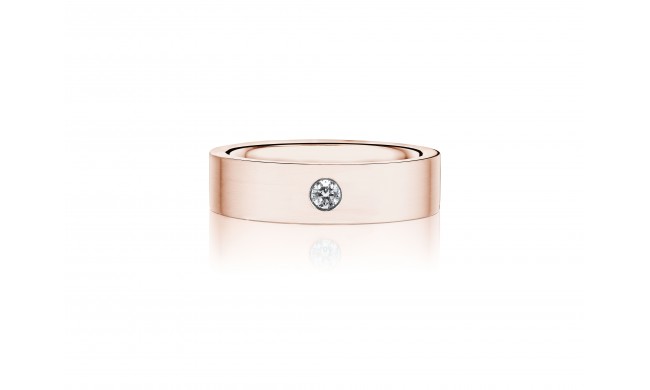 Henri Daussi 6mm Men's Wedding Band MBBR1 14k Gold Rose 0.10 Ctw