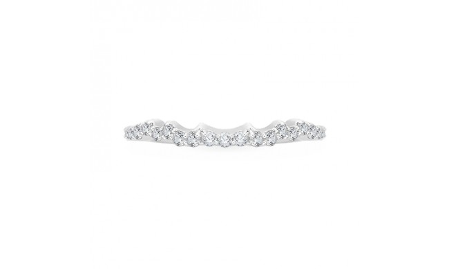 Shah Luxury 14K White Gold Round Diamond Wedding Band