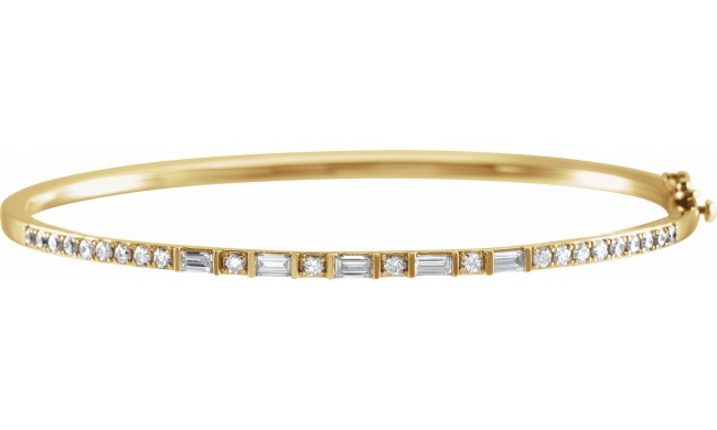 14K Yellow 1 CTW Diamond 7 Bangle Bracelet