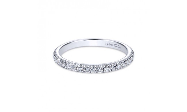 Gabriel & Co. 14k White Gold Contemporary Diamond Wedding Band