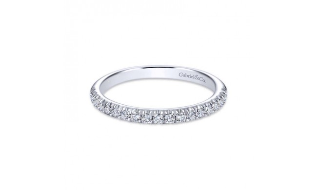 Gabriel & Co. 14k White Gold Contemporary Diamond Wedding Band