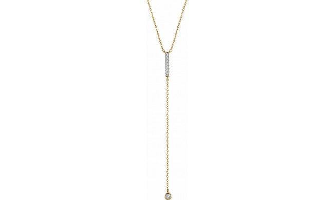 14K Yellow 1/8 CTW Diamond Bar Y 16-18 Necklace