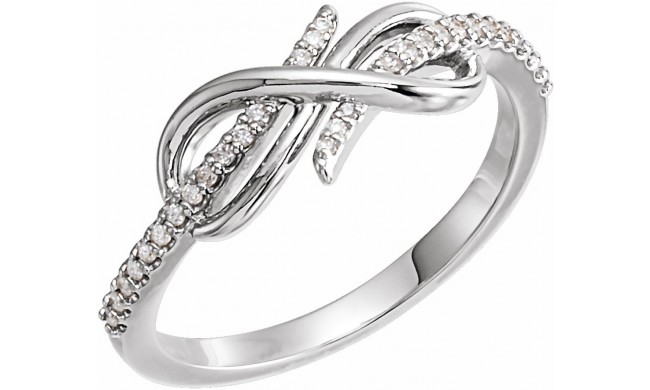 14K White 1/10 CTW Diamond Infinity-Inspired Ring