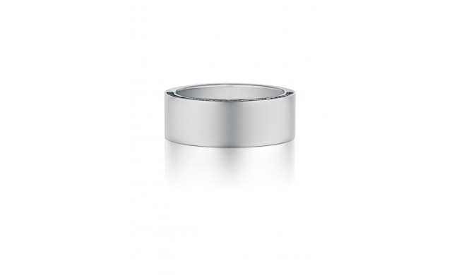 Henri Daussi 8mm Men's Wedding Band  Platinum White 0.40 Ctw.