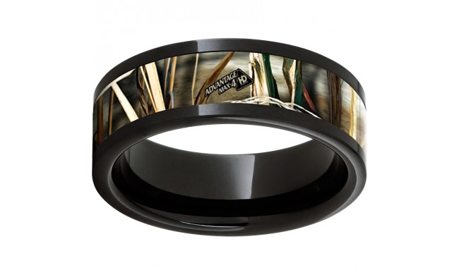 Black Diamond Ceramic Pipe Cut Band with Realtree Max 4 Inlay