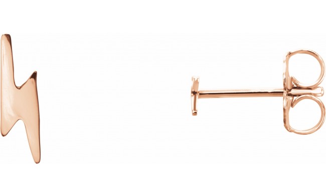14K Rose Lightning Bolt Earrings