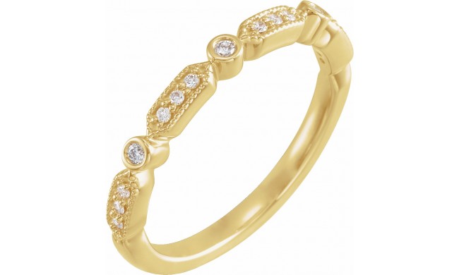 14K Yellow 1/8 CTW Diamond Anniversary Band