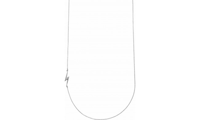 14K White Lightning Bolt 18 Necklace