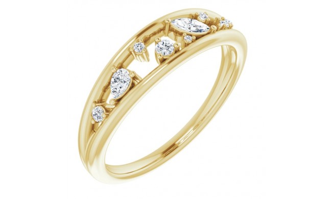 14K Yellow 1/6 CTW Diamond Negative Space Ring