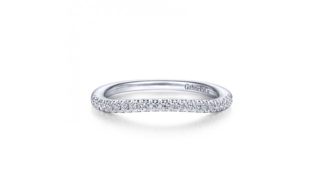 Gabriel & Co. 14k White Gold Contemporary Curved Wedding Band