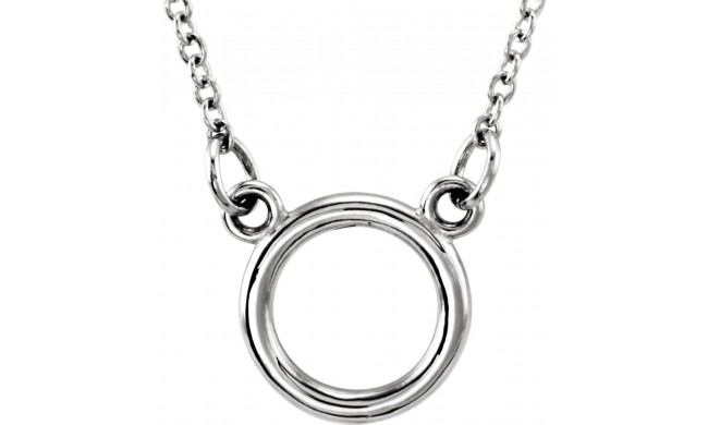 14K White Tiny Poshu00ae Circle 16-18 Necklace