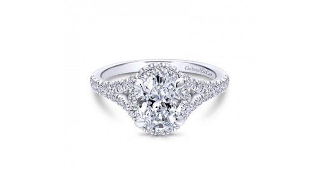 Gabriel & Co. 14k White Gold Entwined Halo Engagement Ring