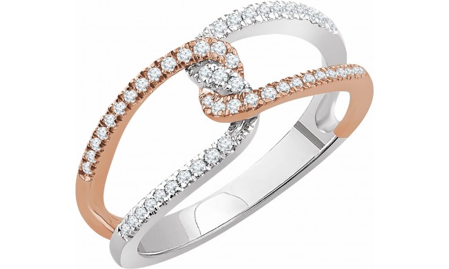 14K White & Rose 1/4 CTW Diamond Ring