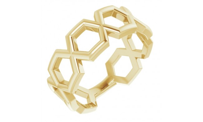 14K Yellow Geometric Ring
