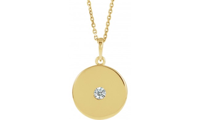 14K Yellow 1/10 CTW Diamond Disc Necklace