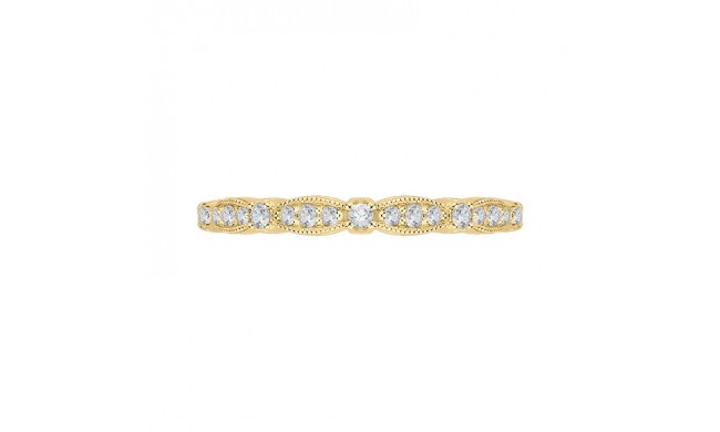 Shah Luxury 14K Yellow Gold Round Diamond Vintage Wedding Band