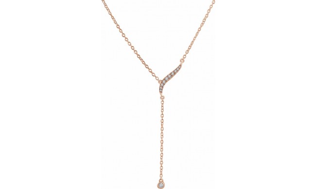 14K Rose 1/10 CTW Diamond Y 16-18 Necklace