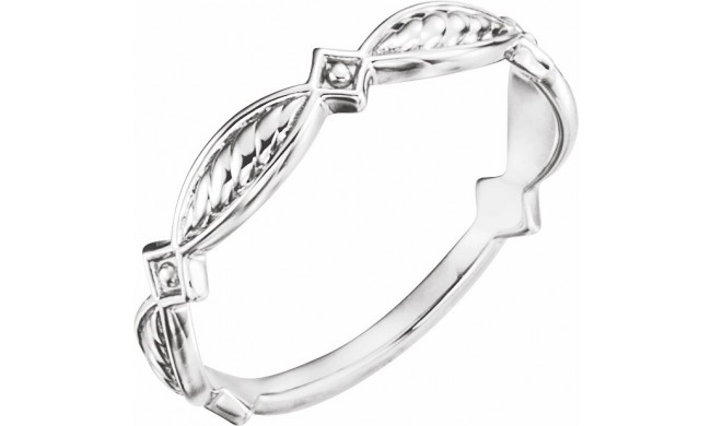 14K White Stackable Ring