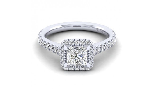 Gabriel & Co. 14k White Gold Contemporary Halo Engagement Ring