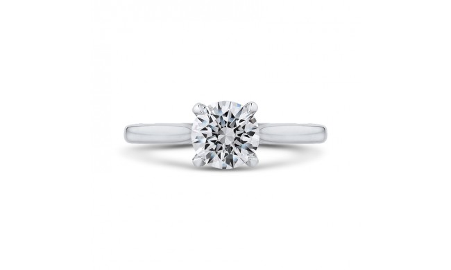 Shah Luxury 14K White Gold Round Diamond Classic Engagement Ring (Semi-Mount)