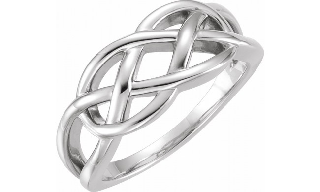 14K White 9 mm Criss-Cross Ring