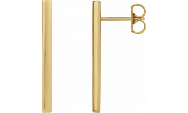 14K Yellow 24x2 mm Bar Earrings