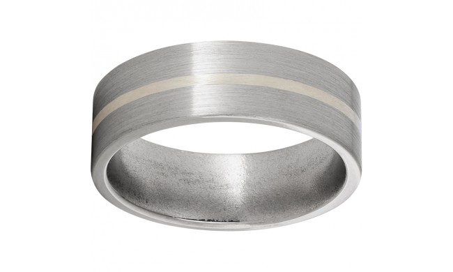 Titanium Flat Band with a 1mm Sterling Silver Inlay and Satin Finish