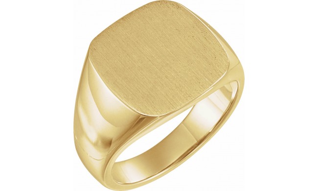 14K Yellow 16 mm Square Signet Ring