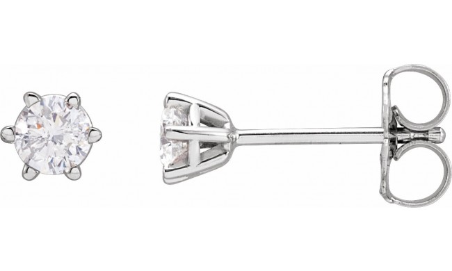 14K White 3.4 mm I2 1/3 CTW Diamond 6-Prong Wire Basket Earrings