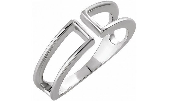 14K White Negative Space Ring